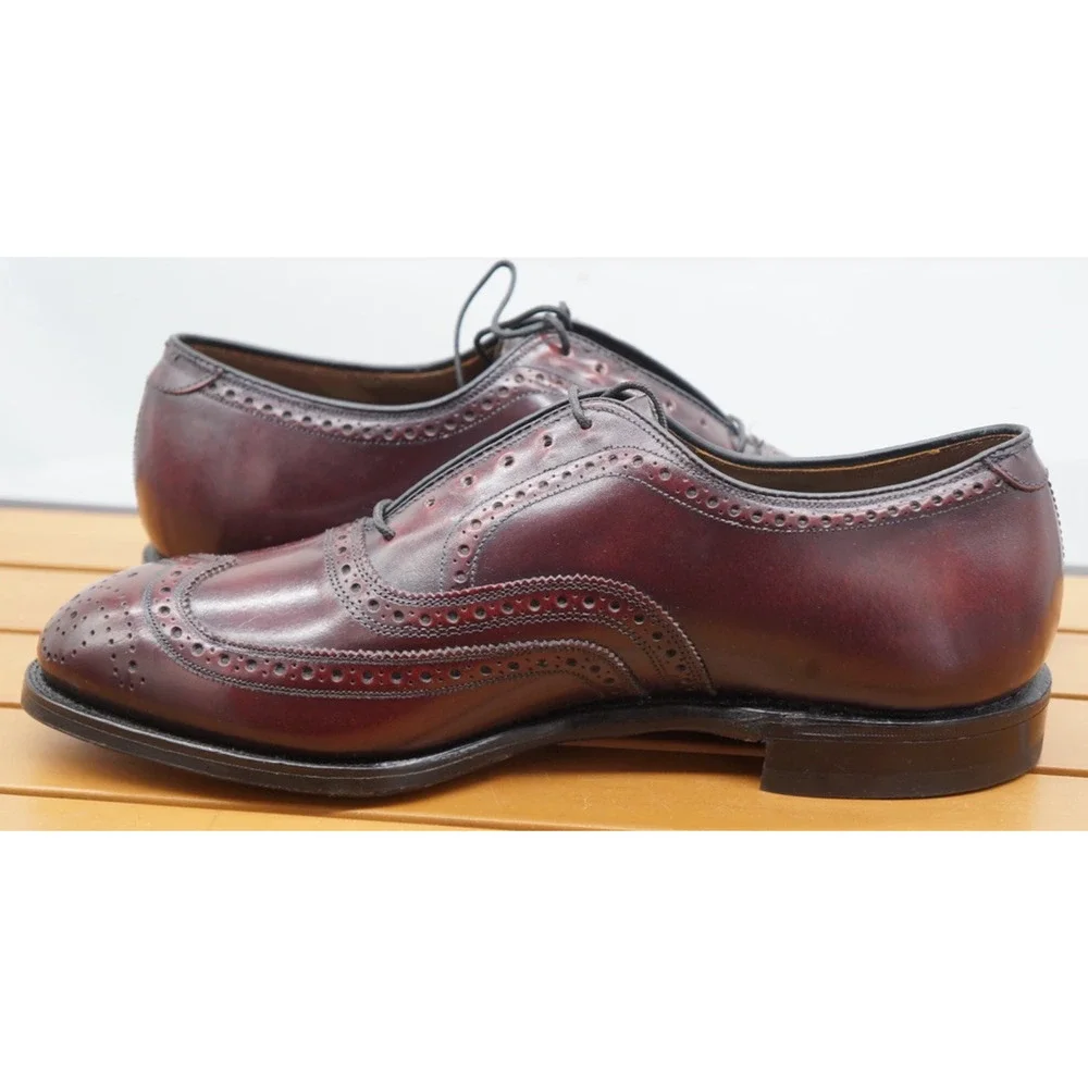 NEW Vtg. Johnston & Murphy Aristocraft Burgundy Oxford Wingtip Sz 8 E/C